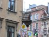 Колокольная улица, дом 18 / улица Марата, дом 19. Пятиконечная звезда в оформление балкона в угловой части здания. Фото 15 ноября 2016 г.