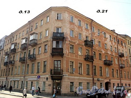 Подольская ул., д. 21 / Клинский пр., д. 13. Общий вид здания. Фото май 2010 г.