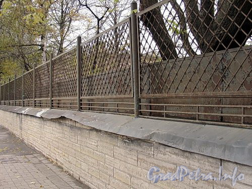 Ул. Смольного, д. 4. Фрагмент ограды вдоль улицы Смольного. Фото 23 октября 2010 г.