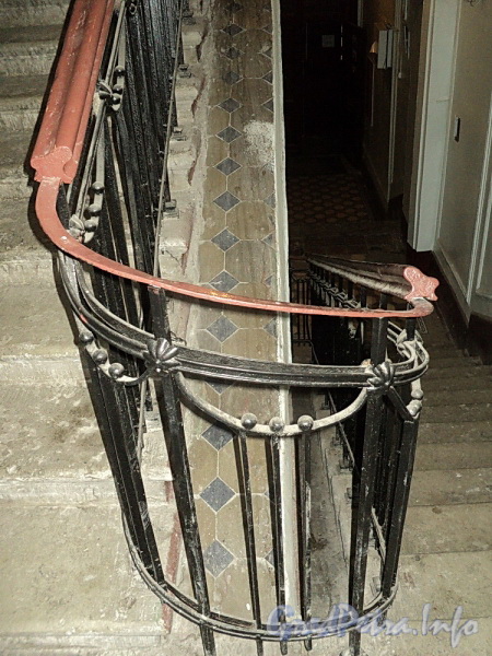 Ул. Блохина, д. 11. Фрагмент ограждения парадной лестницы. Фото апрель 2011 г.