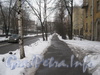Перспектива пешеходной части Баррикадной ул. от дома 36 в сторону ул. Трефолева. Фото февраль 2012 г.