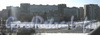 Перспектива домов на углу ул. Морской Пехоты и пр. Маршала Жукова с путепроводо пр. Маршала Жукова. На переднем плане дом 14. Фото март 2012 г.
