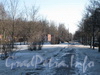Ул. Козлова, дом 20 (слева). Общий вид ул. Козлова по чётной пешеходной стороне в сторону пр. Ветеранов. Фото март 2012 г.