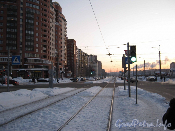 Перспектива улицы Десантников от Ленинского проспекта в сторону улицы Маршала Захарова. Фото 2011 года.