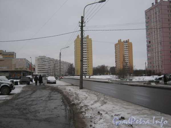 Перспектива ул. Пионерстроя от дома 4 в сторону пр. Ветеранов. Фото январь 2012 г.