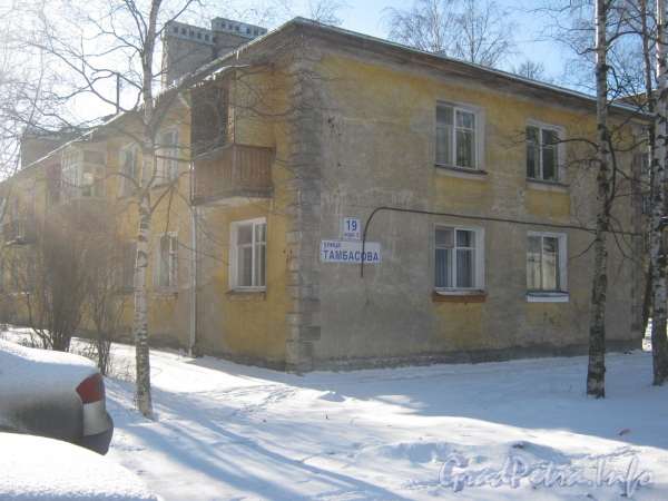 Ул. Тамбасова, дом 19, корп. 5. Фрагмент фасада жилого дома. Фото февраль 2012 г.