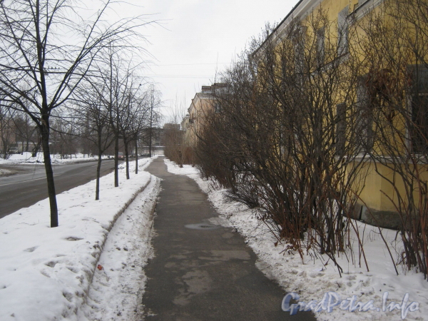 Перспектива ул. Белоусова от дома 17 (справа) в сторону Баррикадной ул. Фото февраль 2012 г.
