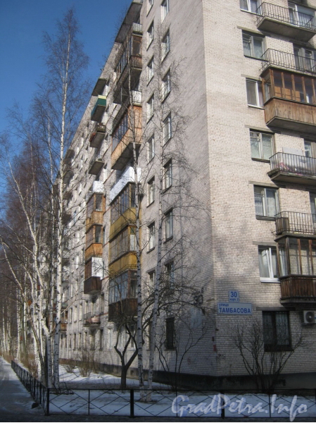 Ул. Тамбасова, дом 30, корп. 2. Общий вид со стороны дома 34. Фото март 2012 г.