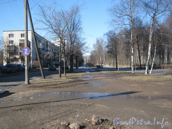 Пешеходная часть чётной стороны ул. Козлова в марте 2012 г.