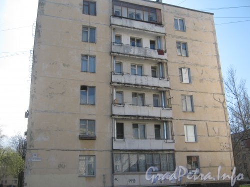 Краснопутиловская ул., дом 59. Общий вид со стороны фасада. Фото 3 мая 2012 г.
