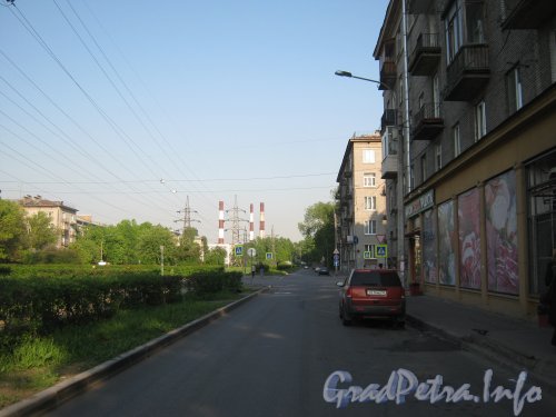Перспектива ул. Новостроек по нечётной стороне в сторону Автовской ул. . Фото май 2012 г. от дома 21 (справа).