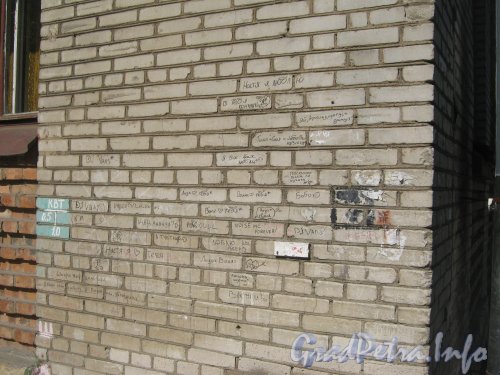 Ул. Танкиста Хрустицкого, дом 8. Стена дома - доска объявлений. Фото 23 мая 2012 г.