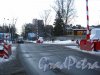 Железнодорожный переезд на Поклонногорской улице. Вид со стороны Приморского района. Фото 5 февраля 2013 г.