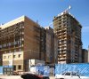Ул. Шкапина, дом 31. Строительство нового жилого дома. Фасад в сторону Обводного канала. Фото 22 апреля 2013 г.