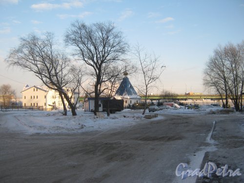 Поселок Шушары. Проезд в сторону Пушкинской ул. Общий вид со стороны дома 9а. Фото 21 декабря 2012 г.