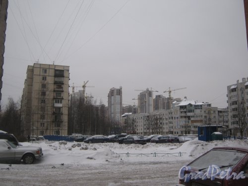 Ул. Руднева, дом 22, корпус 1 (в центре Фото). Общий вид здания со стороны дома 25. Фото 25 января 2013 г.