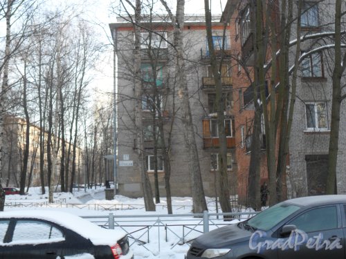 Улица Орбели, дом 27, корпус 2. Вид со стороны улицы Орбели. Фото февраль 2013 г.