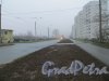 перспектива малой Балканской улицы от загребского бульвара в сторону Будапештской улицы. Устройство газонов вдоль проезжей части. Фото 23 ноября 2013 года.