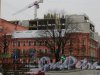 улица Кропоткина, дом 1. Строительство нового корпуса со стороны Пушкарского переулка. Вид с Кронверкской улицы. Фото 1 марта 2014 года.
