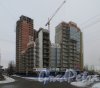 Смоленская ул., дом 18. Строительство жилого комплекса «Небо Москвы». Фото 26 января 2014 года.