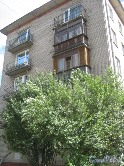 Бухарестская ул., дом 21, корпус 1. Фрагмент здания. Вид с Козловского пер. Фото август 2013 г.