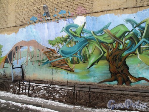 Ломоносова ул., д. 18. Двор. Граффити. Фото март 2012 г. 