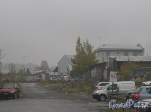 Ул. Трефолева в районе дома 1, литера П. Перспектива в сторону начала улицы. Фото 15 октября 2013 г.