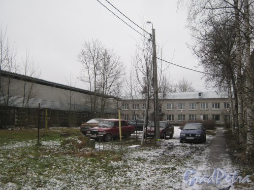 Красное Село (Горелово), ул. Заречная, дом 16. Общий вид со стороны двора. На заднем плане - дом 18. Фото 4 января 2014 г.