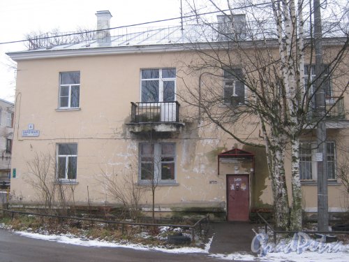 Красное Село (Горелово), ул. Заречная, дом 4. Фрагмент фасада. Фото 4 января 2014 г.