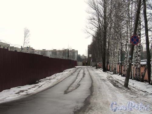 Перспектива проезда вдоль участка № 22 по Лиственной улице. Фото февраль 2014 г.