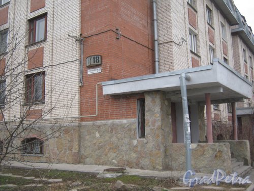 Город Пушкин,жуковско-Волынская ул., дом 1. Фрагмент здания. Фото 1 марта 2014 г.