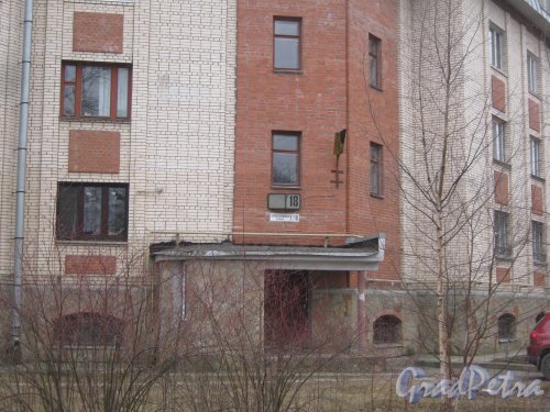 Город Пушкин,жуковско-Волынская ул., дом 1. Фрагмент здания. Фото 1 марта 2014 г.