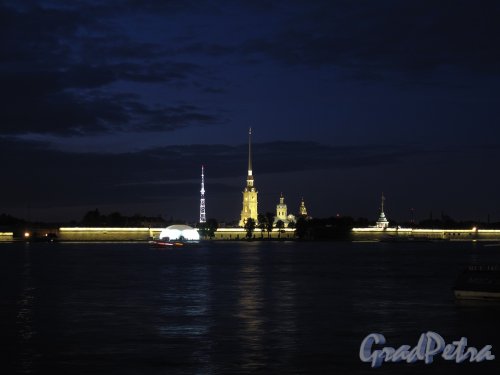Петропавловская Крепость ночью. Фото сентябрь 2011 г. 