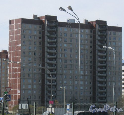 Мартыновская ул., дом 8. Общий вид здания. Вид от дома 35 по Долгоозёрной ул. Фото 25 апреля 2014 г.