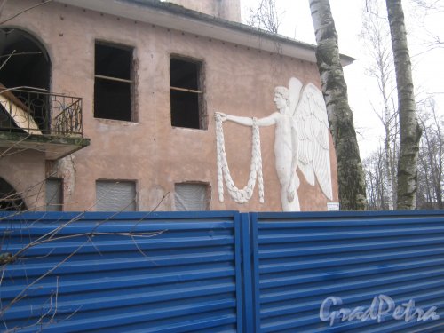 г. Павловск, ул. Красного Курсанта, дом 8. Фрагмент фасада. Фото 5 марта 2014 г.