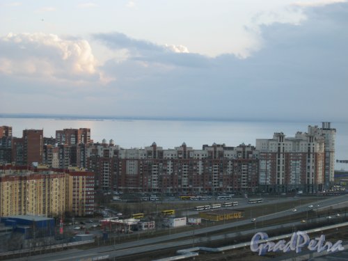 Ул. Савушкина, дом 138. Вид с крыши дома 2 по Лыжному пер. Фото 14 апреля 2014 г.