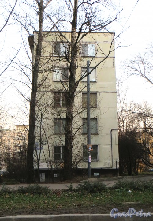 Улица Зины Портновой, дом 18. Торец дома со стороны улицы. Фото 17 ноября 2014 года.