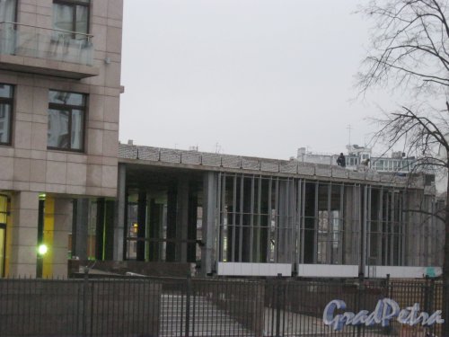 Кемская ул., дом 1. Фрагмент строящейся пристройки. Фото 30 ноября 2014 г.