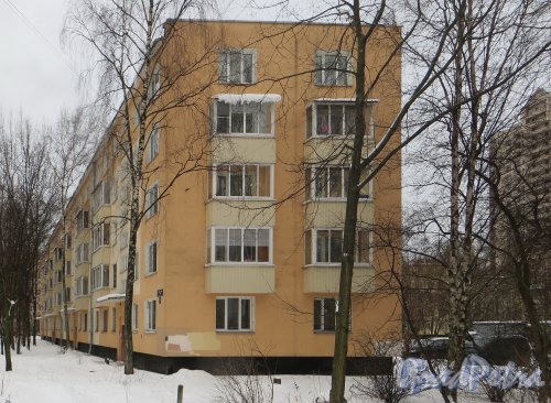 Варшавская улица, дом 53, литера А. Вид на жилой дом со стороны Измайловского проспекта. Фото 13 января 2015 года.