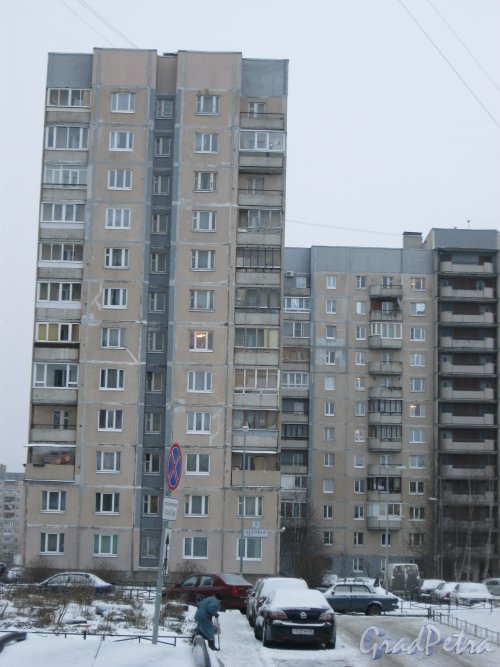 Беговая ул., дом 5, корпус 2. Фрагмент здания. Вид с Беговой ул. Фото 8 января 2015 г.