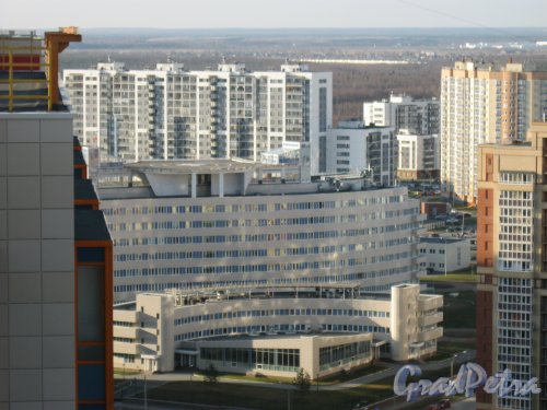 Ул. Оптиков, дом 54. Вид с крыши дома 2 по Лыжному пер. Фото 18 апреля 2014 г.