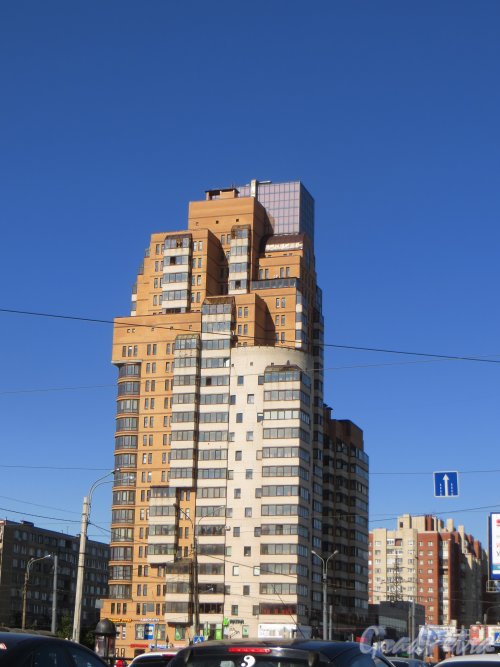 Бухарестская улица, дом 96, литера А. Общий вид со стороны проспекта Славы. Фото 8 июня 2015 года.