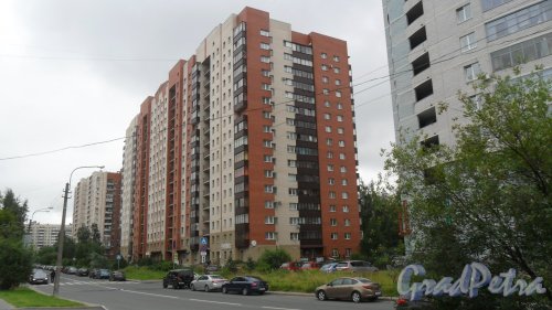 Улица Асафьева, дом 7, корпус 1. 19-этажный жилой дом 2007 года постройки. Фото 16 августа 2015 года.