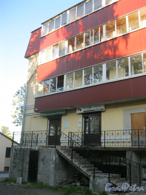 г. Ломоносов, Еленинская ул., дом 24, корпус 2. Фрагмент здания. Фото 11 сентября 2015 г.