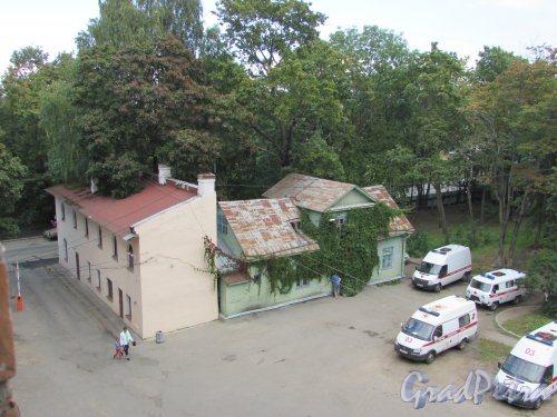 город Ломоносов, Еленинская улица, дом 13, литера А (слева) и литера Б (справа). Фото 18 сентября 2015 года.