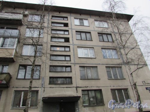 улица Костюшко, дом 13, корпус 1. 5-этажный панельный жилой дом 1971 года постройки. Фрагмент фасада.  Фото 2 декабря 2015 года.