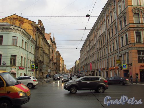Перспектива улицы Некрасова от Литейного проспекта в сторону улицы Маяковского. Фото 29 января 2016 года.