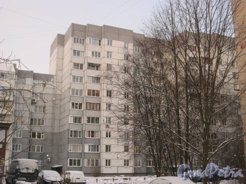 Ул. Маршала Захарова, дом 39. Фрагмент фасада здания. Вид со стороны двора дома 47 по пр. Маршала Жукова. Фото 19 января 2016 г.