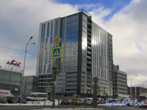 Софийская улица, дом 8. Общий вид нового офисного здания. Фото 17 февраля 2016 года.