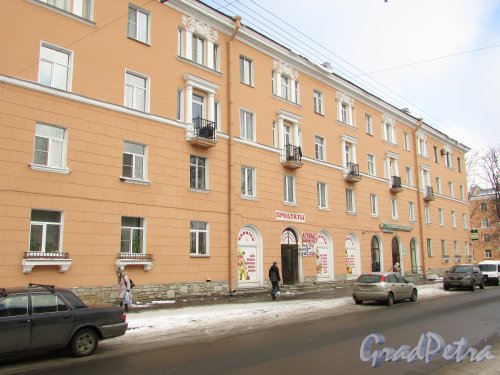 улица Крупской, дом 29, литера Б. Фасад жилого дома со стороны улицы Крупской. Фото 16 февраля 2016 года.